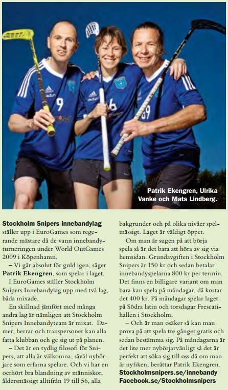 Stockholm All Stripes innebandy 2015 Eurogames